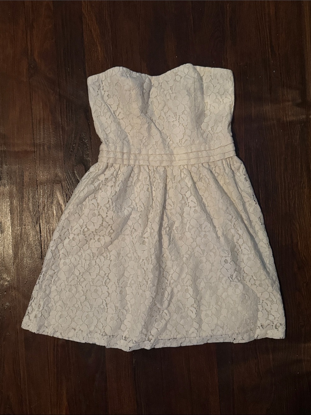 Forever 21 White Strapless Lace Sundress
